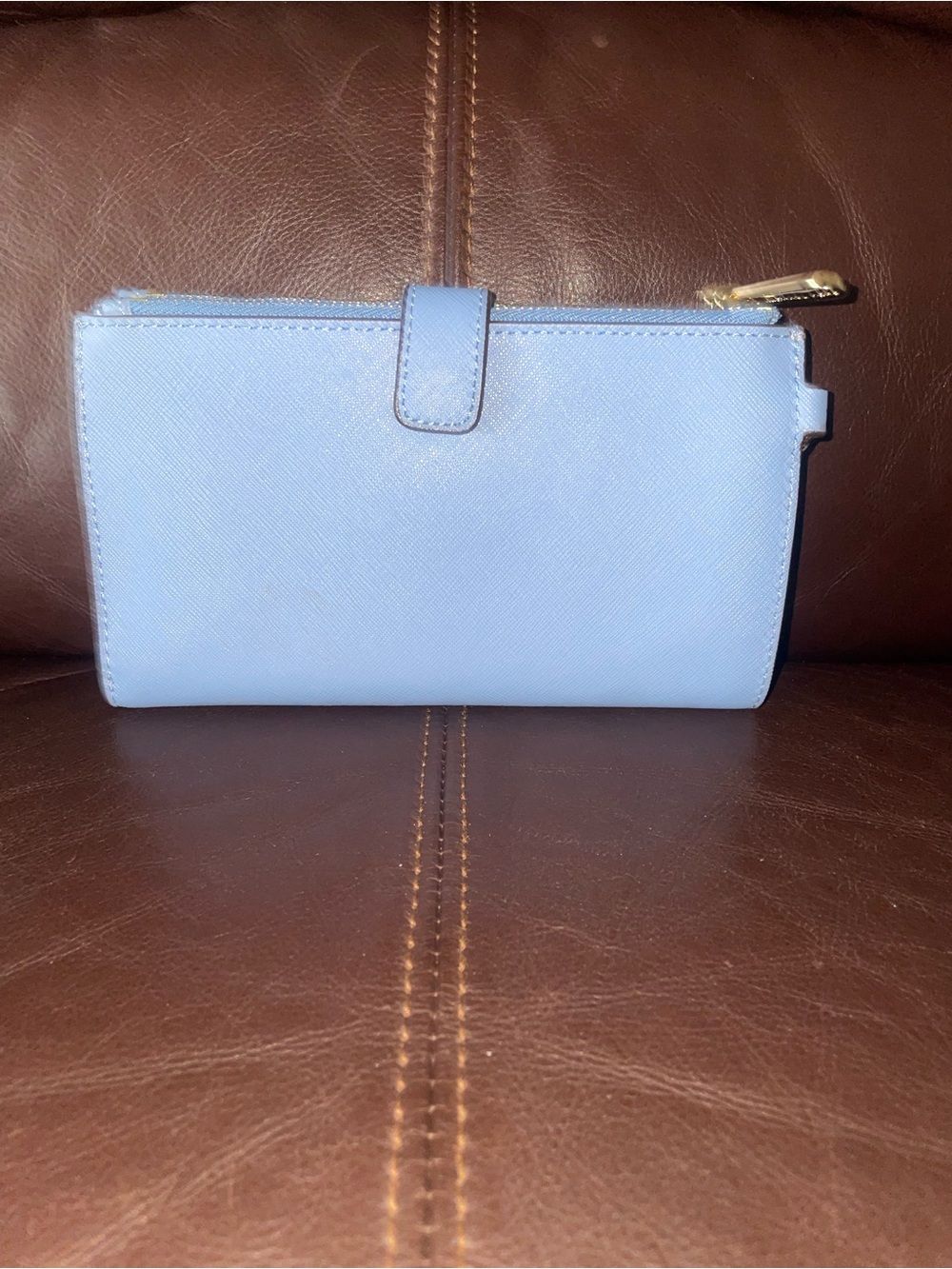 MICHAEL Michael Kors French Blue Jet Set Travel Double Zip Wristlet - Picture 2 of 8